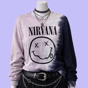 2 FOR $28 | Nirvana Pink & Blue Tie-Dye Sweatshirt Crewneck